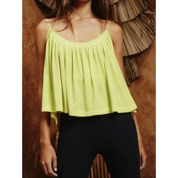 NEW BUCKETLIST flowy tank in lime - Picture 1 of 1